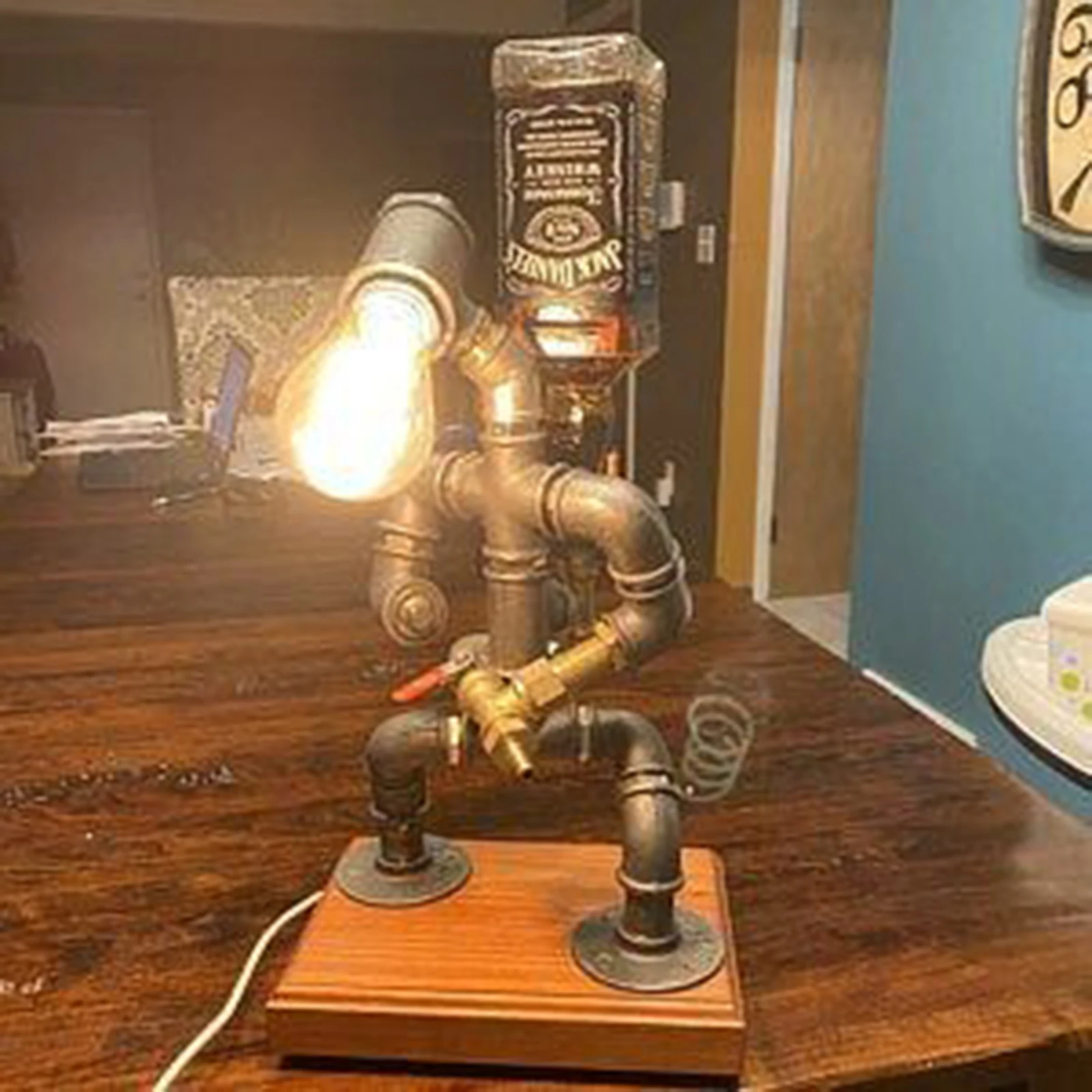 

Steampunk Industrial Lamp Wine Dispenser Bar Supplies Home Decor XH8Z