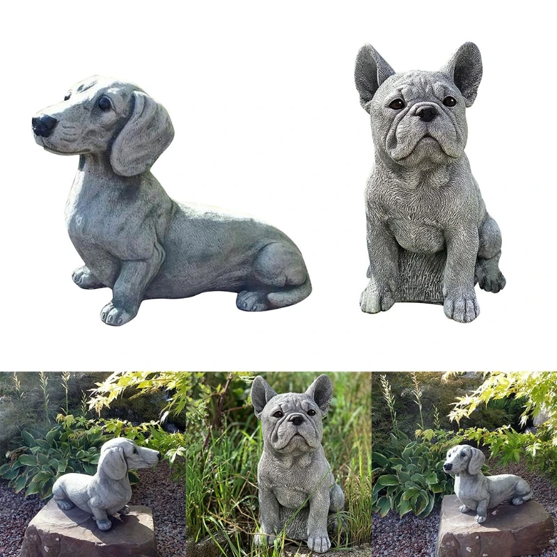 

Pet Dog Statue Garden Decor Memorial Dog Figurines for Dog Lovers Sculpture Patio Lawn Yard Decorations