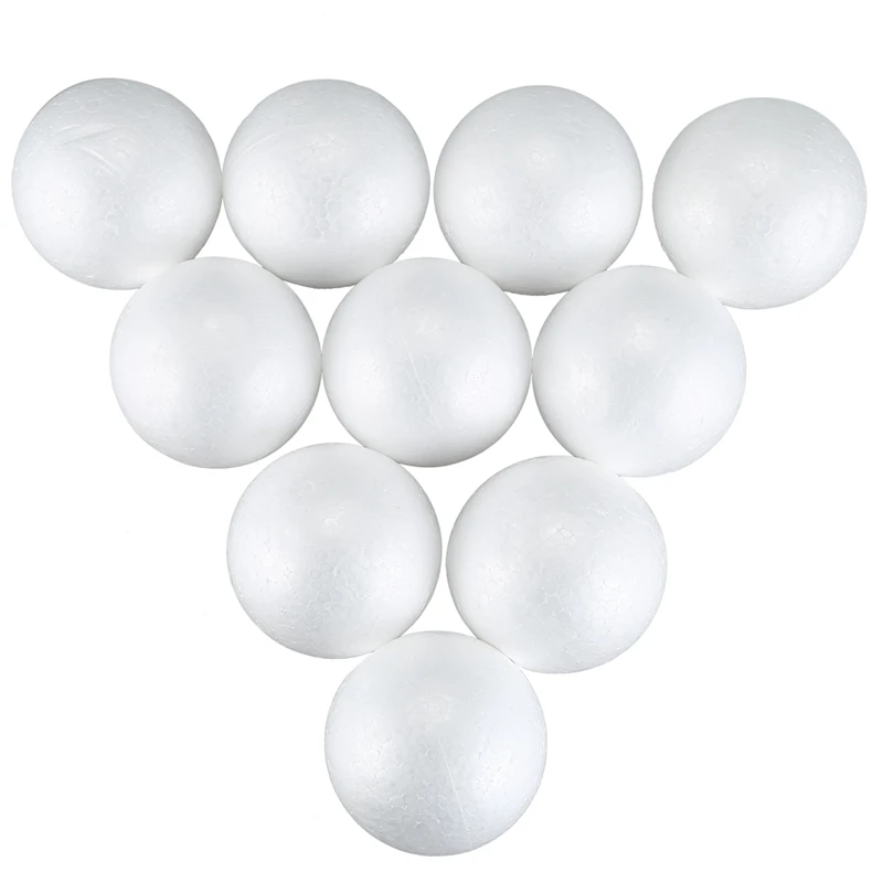 

10 x рождественские украшения, шар из пенополистирола для моделирования, 10 см --- белый