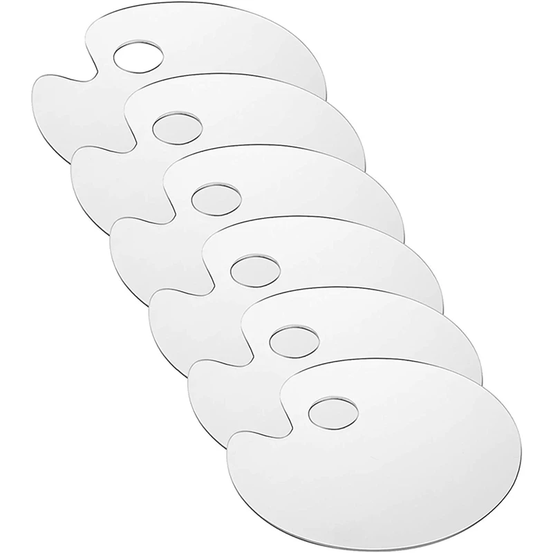 

6 шт 10x6 дюймов акриловая Краски держатель Лотки художественная Палитра с вырезом для большого пальца для DIY Искусство ремесло смешивания и К...