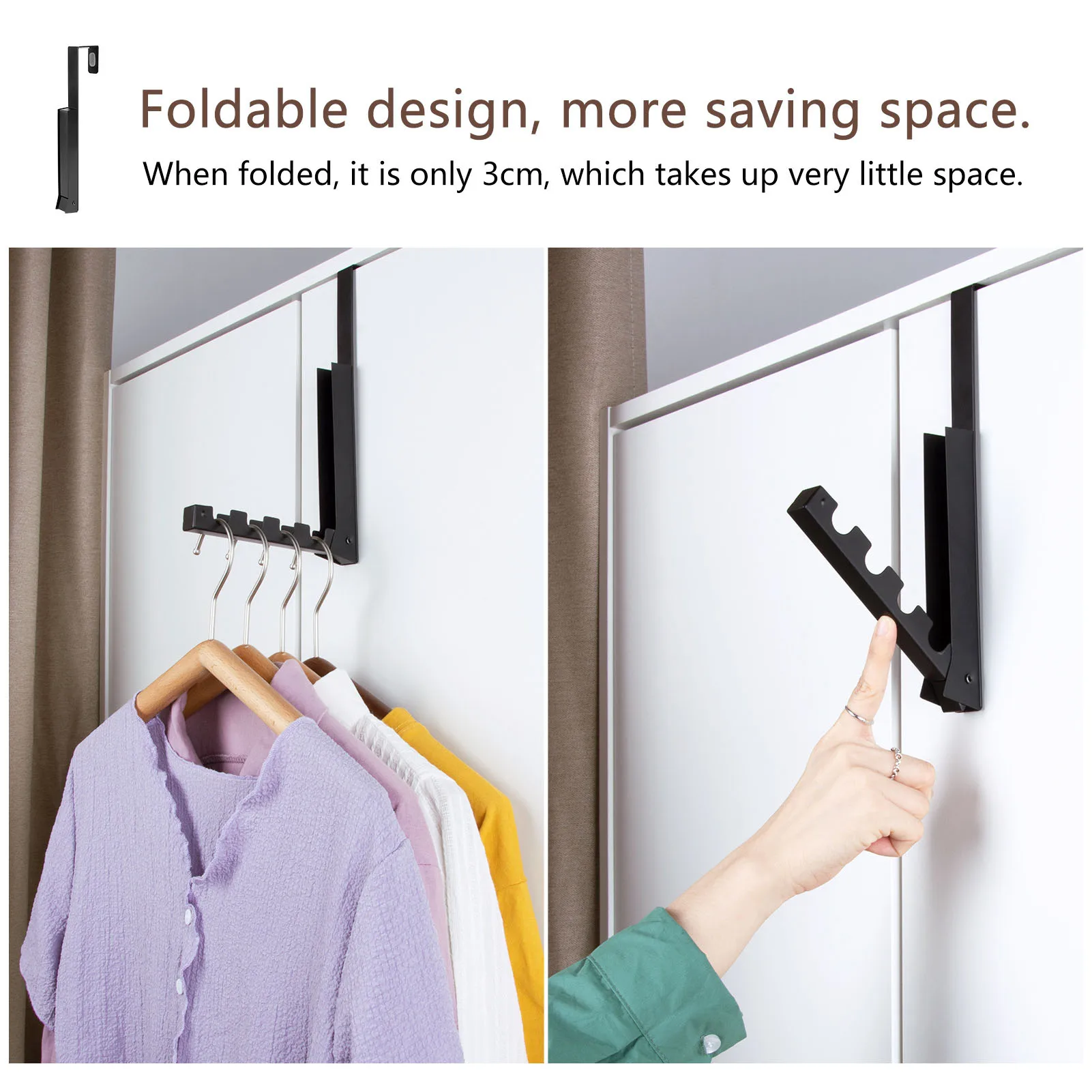 

Punch Free Foldable Hooks Hanger Holder Clothes Storage Hide Hook Wall Hanging Hanger organizer Hooks Coat Pants Hook Rack