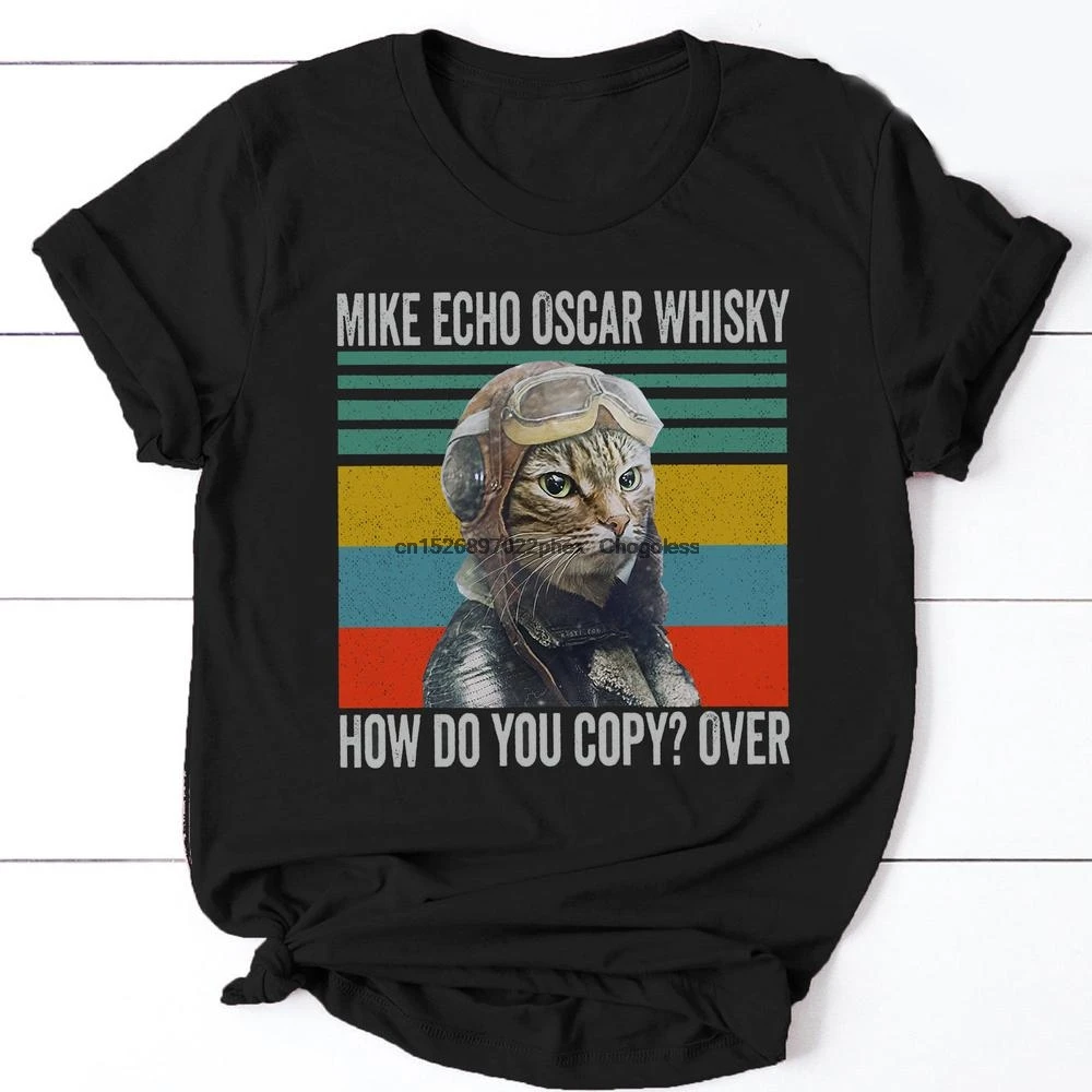 Майк эхо Оскар виски как копировать винтажный Кот пилот футболка - купить по