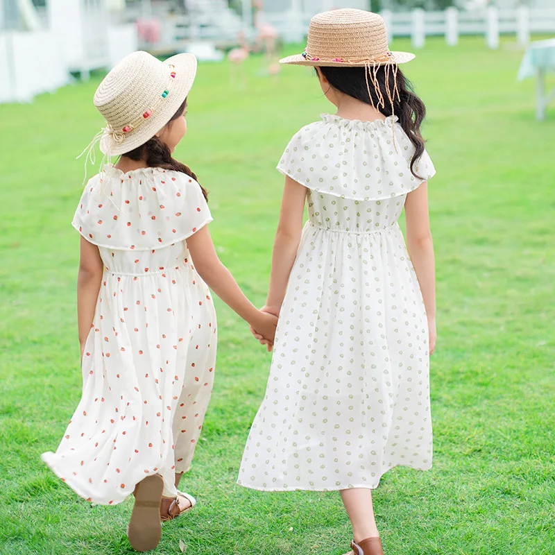Шифоновые платья для девочек летний детский костюм принцессы детское платье с
