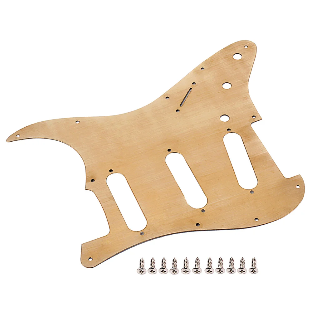 

Copper Wood-grain SSS Guitar Pickguard Scratchplate Replacement for ST Guitar Bass GQ58 (Coffee)