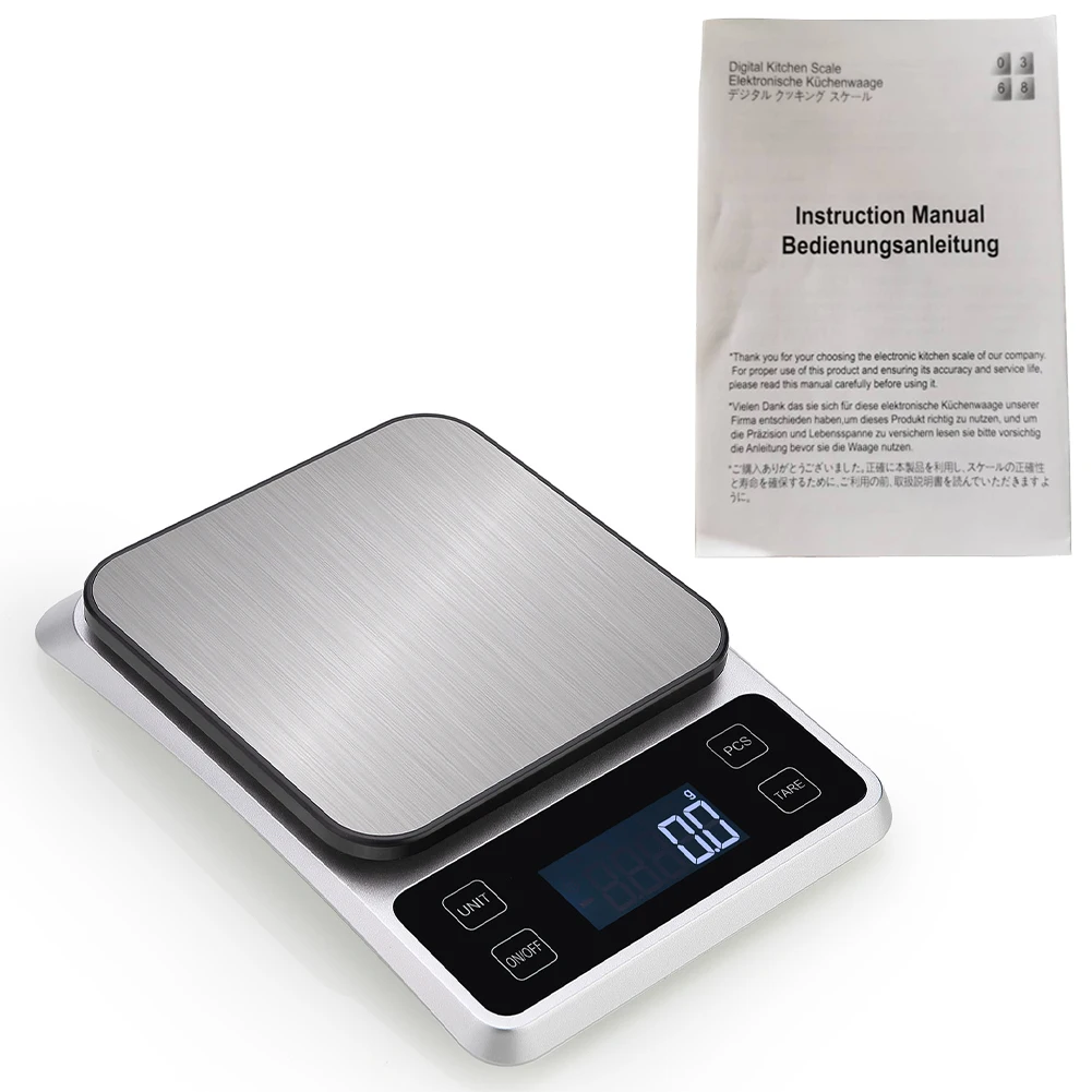 

Waterproof Electronic Digital Scale Stainless Steel For Kitchen USB Rechargeable Baking Scale Electronic Scale