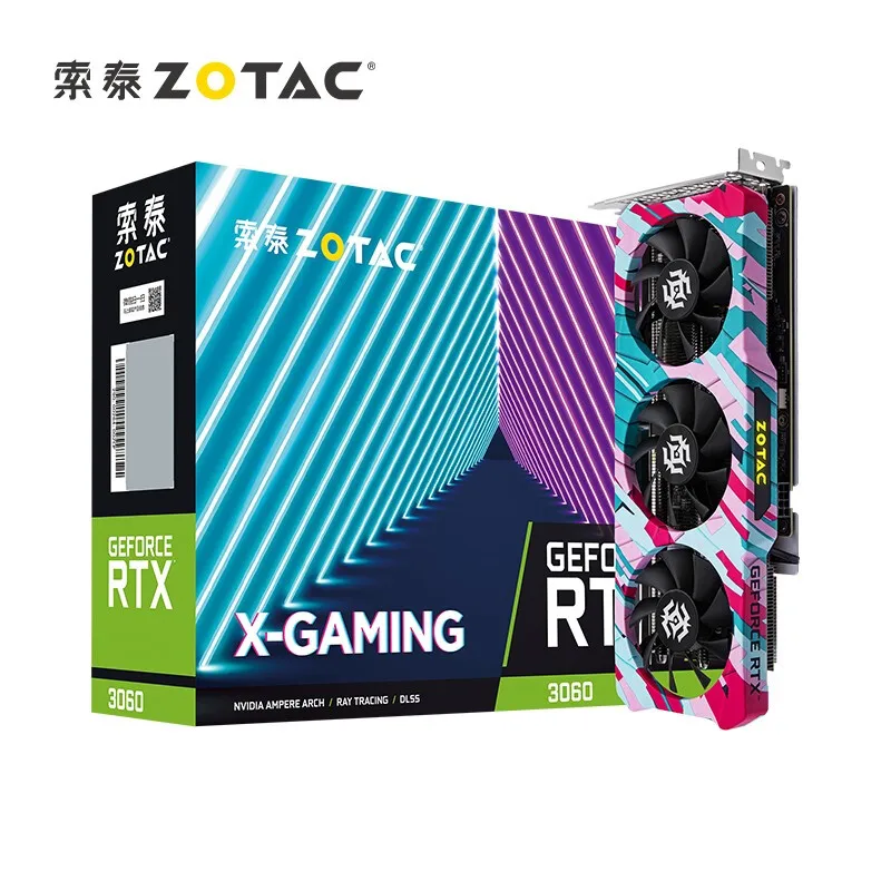 

ZOTAC RTX3060 X-GAMING GOC 12GB LHR графические карты для настольного ПК GDDR6 192Bit E-Sports/Design/Video Production/3D видеокарта для моделирования