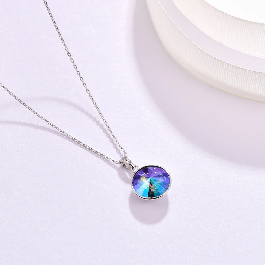 Ожерелье с кристаллами Swarovski, новая мода, круглый камень Bella RIVOLI, ожерелье с кулоном для женщин, элегантные вечерние ювелирные изделия на свадьбу