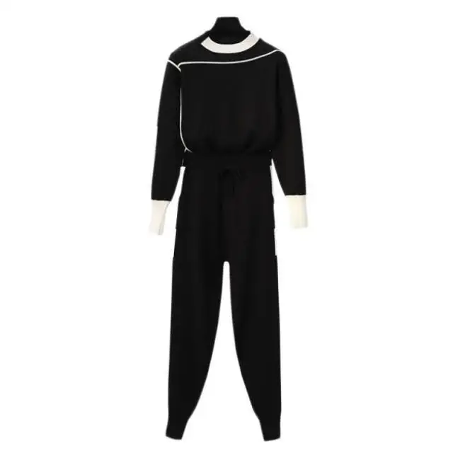 

plus size Winter women sweater Pants suit 2 piece set Women's Sets Pullover knit sweater Knit pants 2 piece outfits for women