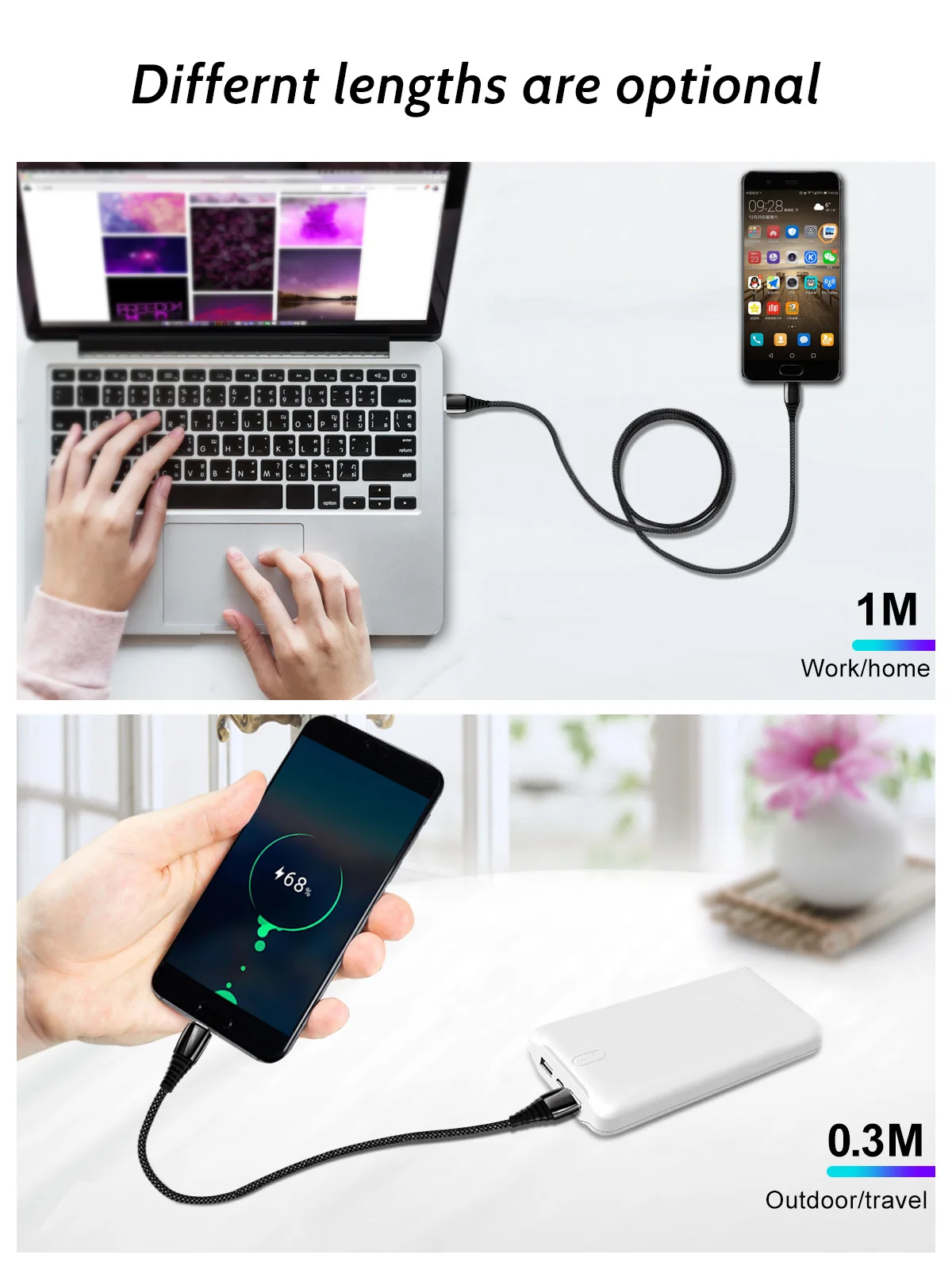 Usb-кабель FONKEN 5A type C для быстрой зарядки телефона USB C шнур 0,3 м 1 м нейлоновый Плетеный Универсальный зарядный кабель type-C для передачи данных