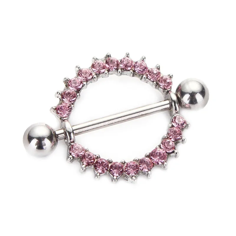 Кольцо стразы из нержавеющей стали для пирсинга сосков с кристаллами | Украшения