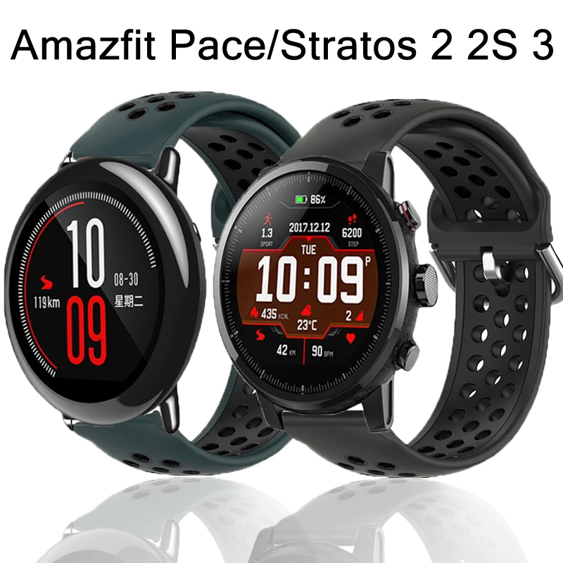 Ремешок для смарт-часов Huami Amazfit Stratos 2 2S 3 силиконовые ремешки xiaomi huami amazfit pace