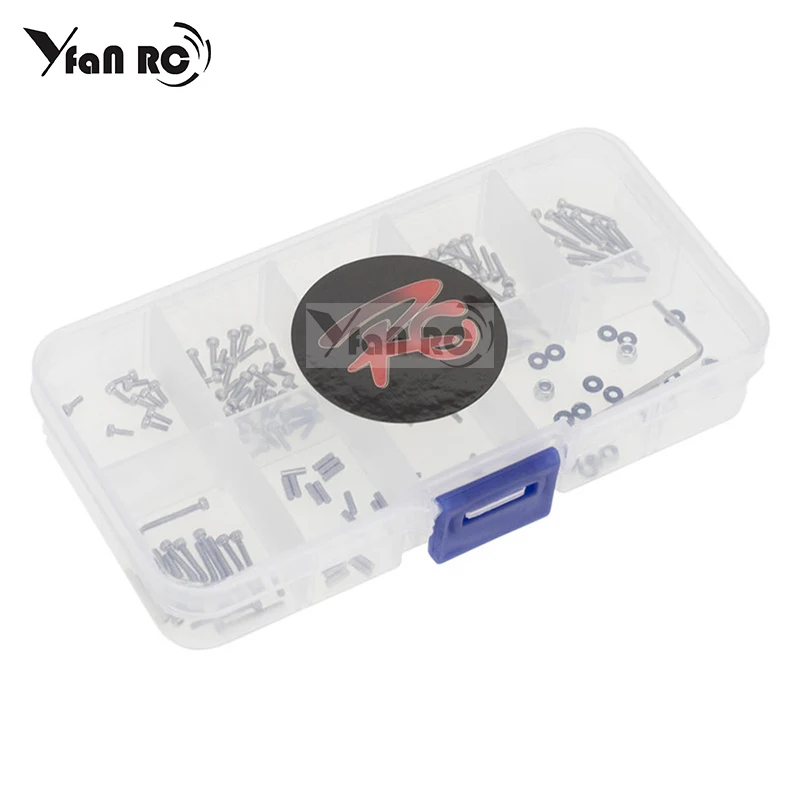 

176Pcs M1.4 Metal Screws M2 Nut Box Set for Axial SCX24 90081 1/24 RC Crawler Car Upgrade Parts Accessories