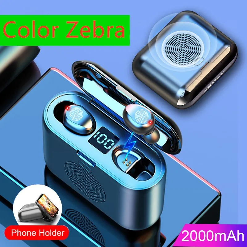 

dropshipping 2019 new arrivals stereo surround headphone bluetooth v5.0 f9 tws earphone with Mic LED Display for all smart phone