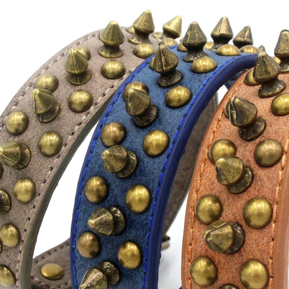 Ошейник для собак украшение из искусственной кожи в стиле ретро с защитой от