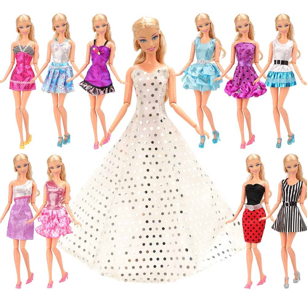 

22 items/Set Kids Toys Accessory =12 doll Dress random+10 Shoes Princess Our generation doll Clothes Accessories For Barbie Gift