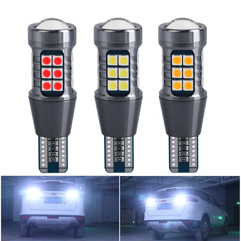 Светодиодсветодиодный лампы T15 W16W WY16W 3030 27SMD Canbus без ошибок резервный фонарь для