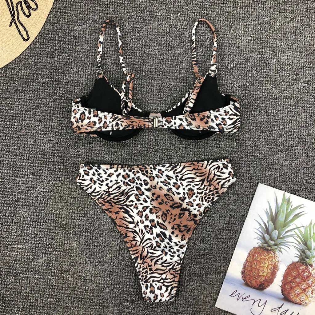 

2020 Bikini Micro Swimwear Women Leopard High Cut Swimming Bathing Suit Biquini Set Sexy Swimsuit Femme Brazilian Bikini 709