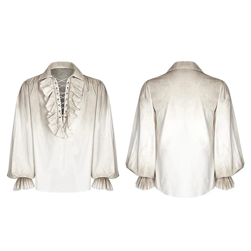 

New Steampunk men's old casual long sleeve shirt in spring and summer 2020