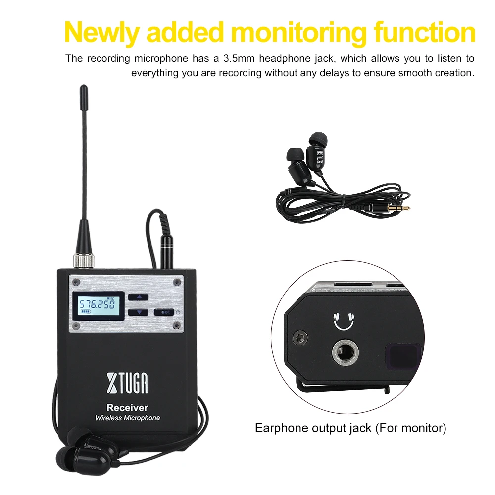 XTUGA интеллектуальная шумовая UHF Беспроводная петличная микрофонная система