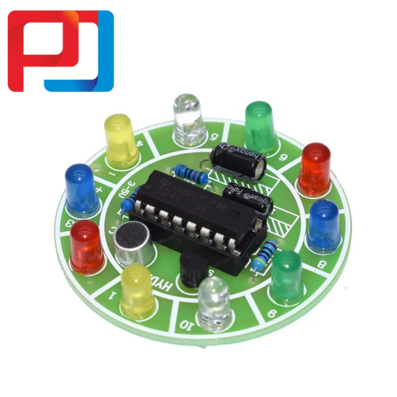 CD4017 colorful voice control rotating LED light kit PULAR electronic manufacturing diy spare parts student Laboratory | Лампы и
