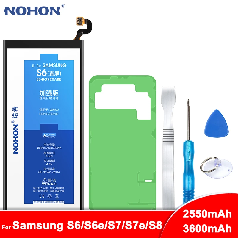 NOHON батарея для Samsung Galaxy S6 край S7 S8 G920 G920F G925F G9300 G935F SM G9508 G930 Замена Bateria|Аккумуляторы