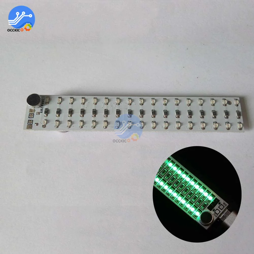 Светодиодный мини дисплей с USB 2*17/2*13 индикатор музыкального спектра регулятор