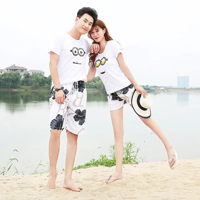 

Couple beach pants seaside vacation quick-drying loose plus size shorts men and women swimming hot spring big pants