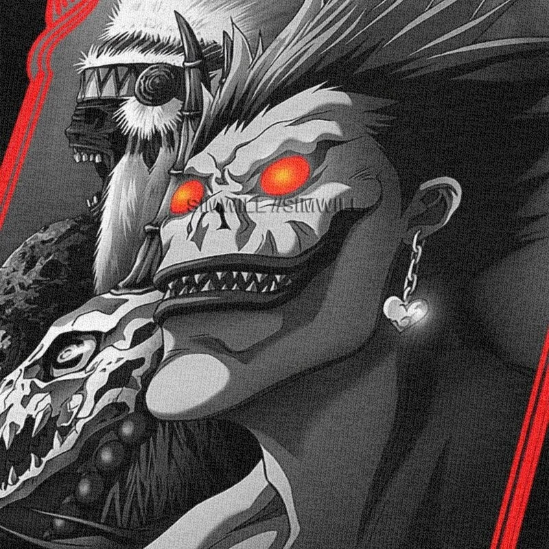 Футболка мужская с надписью Death Note Свободный Топ светлая футболка коротким