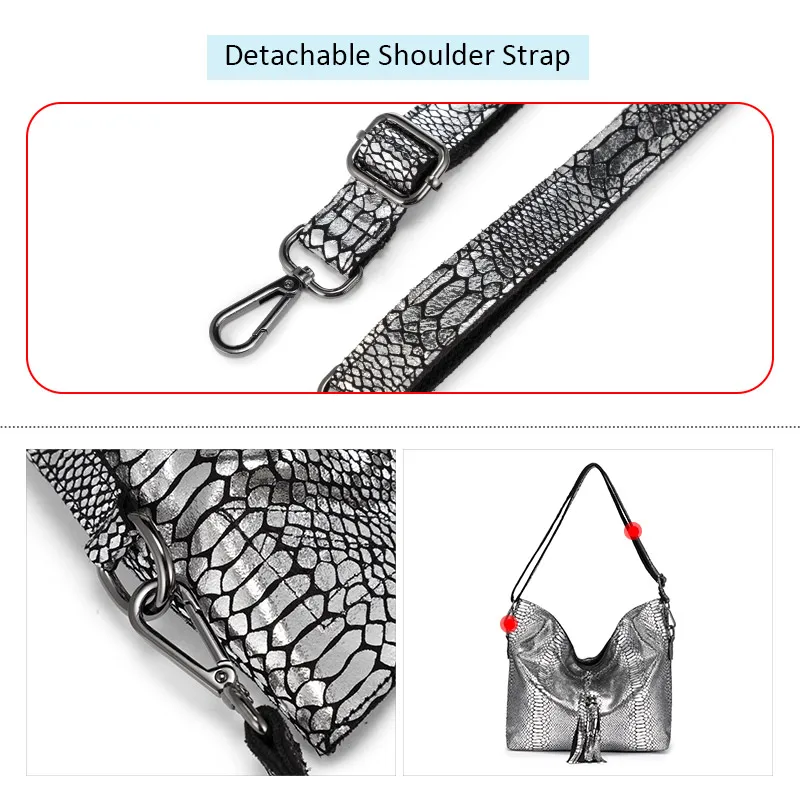 Женская сумка тоут из натуральной кожи с текстурой змеиной кожи| |