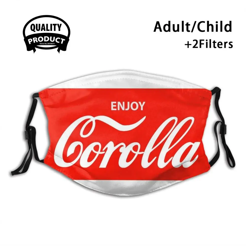

Enjoy Toyota Corolla Face Mask With Filter Coke Corolla Enjoy Red White Font