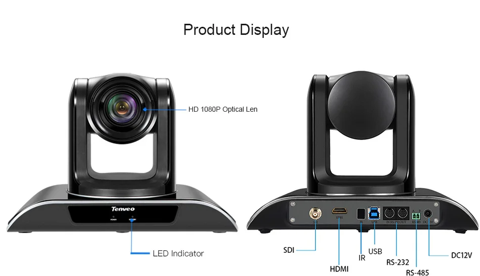 Tenveo VHD103U USB PTZ HDM1 камера HD 1080p умная видеокамера с 10-кратным оптическим зумом HDMI SDI