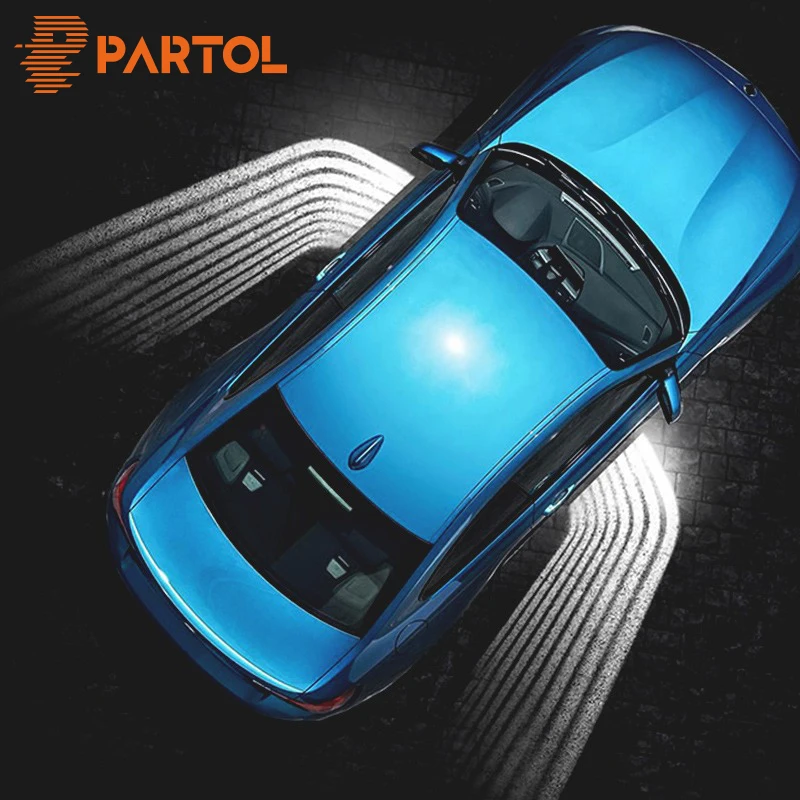 Partol 2Pcs Angel Wings Car Welcome Light Shadow Projector LED Door Warning Lamp for Audi BMW Toyota Volkswagen|oil cup|brake fluid reservoirfluid