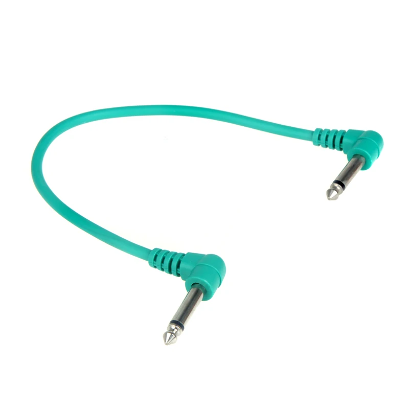 6шт. Цветные гитарные патч-кабели с угловыми разъемами для эффектных педалей и аксессуаров музыкальных инструментов.