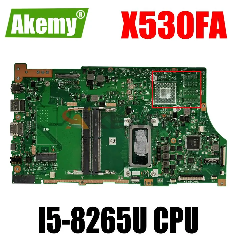 

AKEMY Motherboards X530FA Laptop motherboard for ASUS X530FN X530F S5300F 100% TEST original mainboard I5-8265U