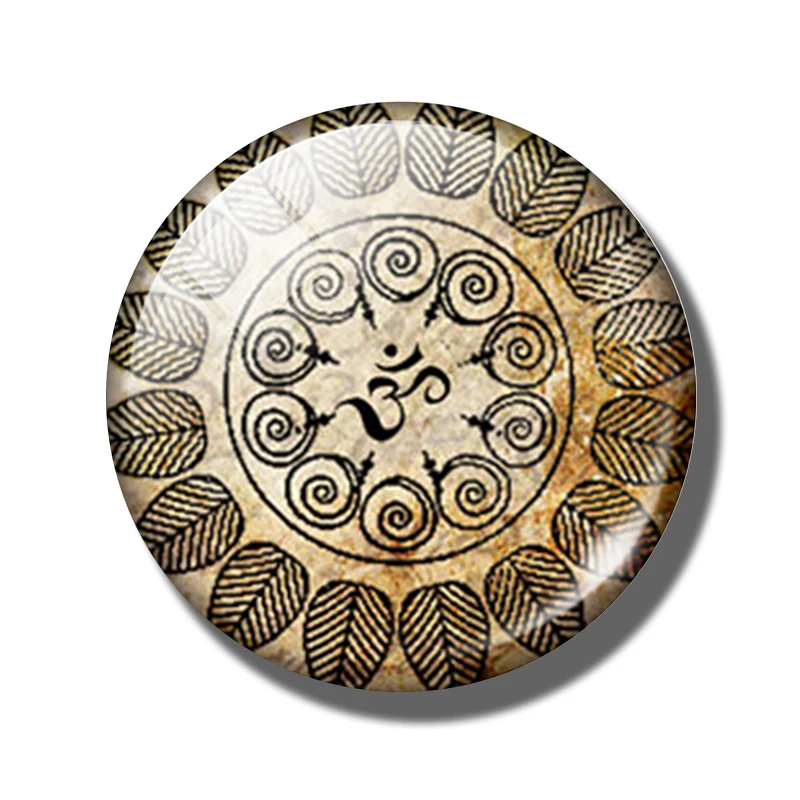 PACK OF 1 Ганеша магнит на холодильник Сувенирный буддизм, Будда Шакьямуни Индийский Бог Шива Йога Ом 30 мм стекло кабошон, магнитные наклейки на холодильник - Цвет: PACK OF 1