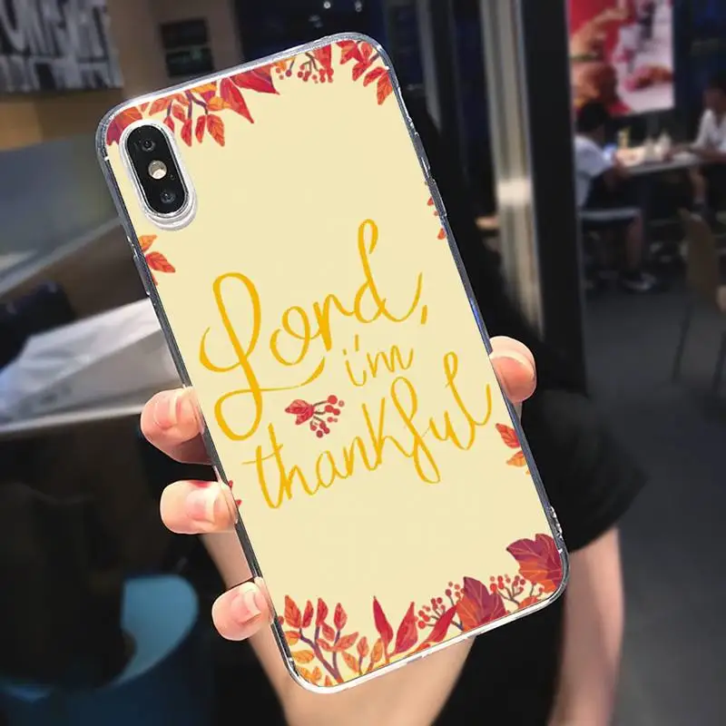 

Thanksgiving Fallen leaves pumpkin Phone Case Transparent soft For iphone 5 5s 5c se 6 6s 7 8 11 12 plus mini x xs xr pro max