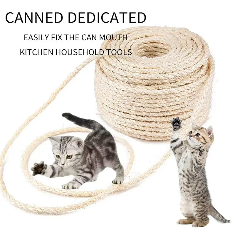 

Sisal Rope For Pet Cat Scratching Post Claw Care Toy Repair Making Desk Legs Binding Rope For Cat Sharpen Claw 10M 30M 50M