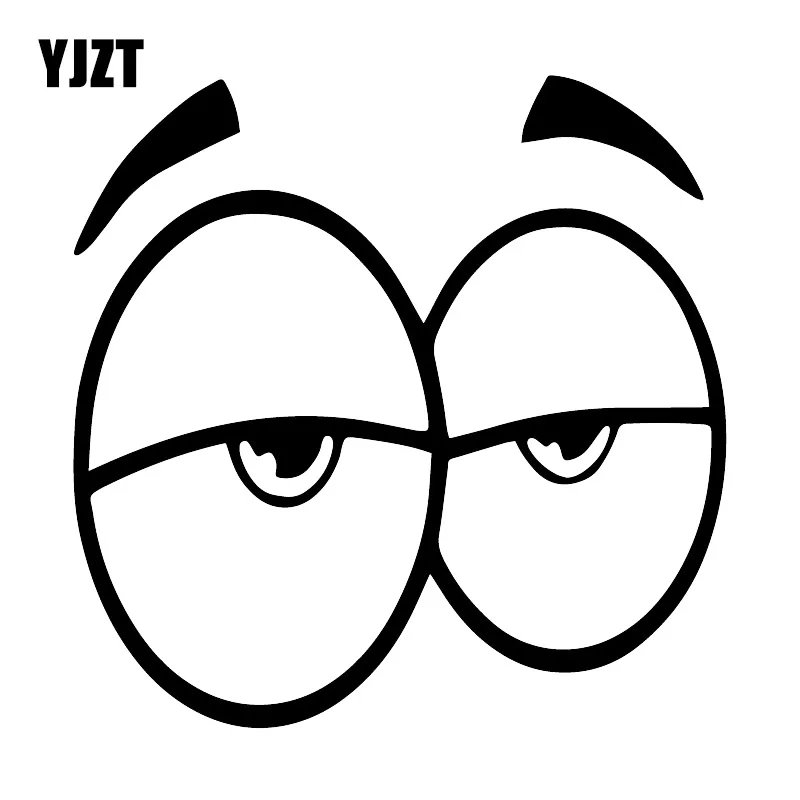 

YJZT 15.6X15.6CM Sleepy Eyes Light Eyebrow Window Decoraiton Car Sticker Vinyl Decals C25-0998