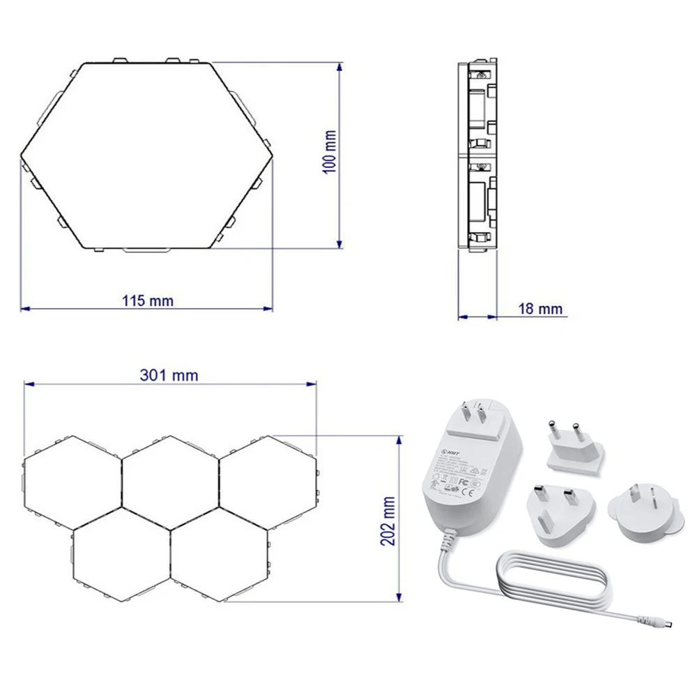 Шестиугольные квантовые лампы светодиодный ночник с сенсорным управлением