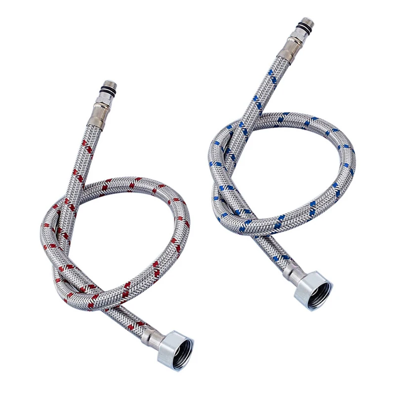 1 pair G1/2 G3/8 G9/16 50cm Stainless Steel Flexible Plumbing Pipes Cold Hot mixer Faucet Water supply pipe Hoses bathroom part