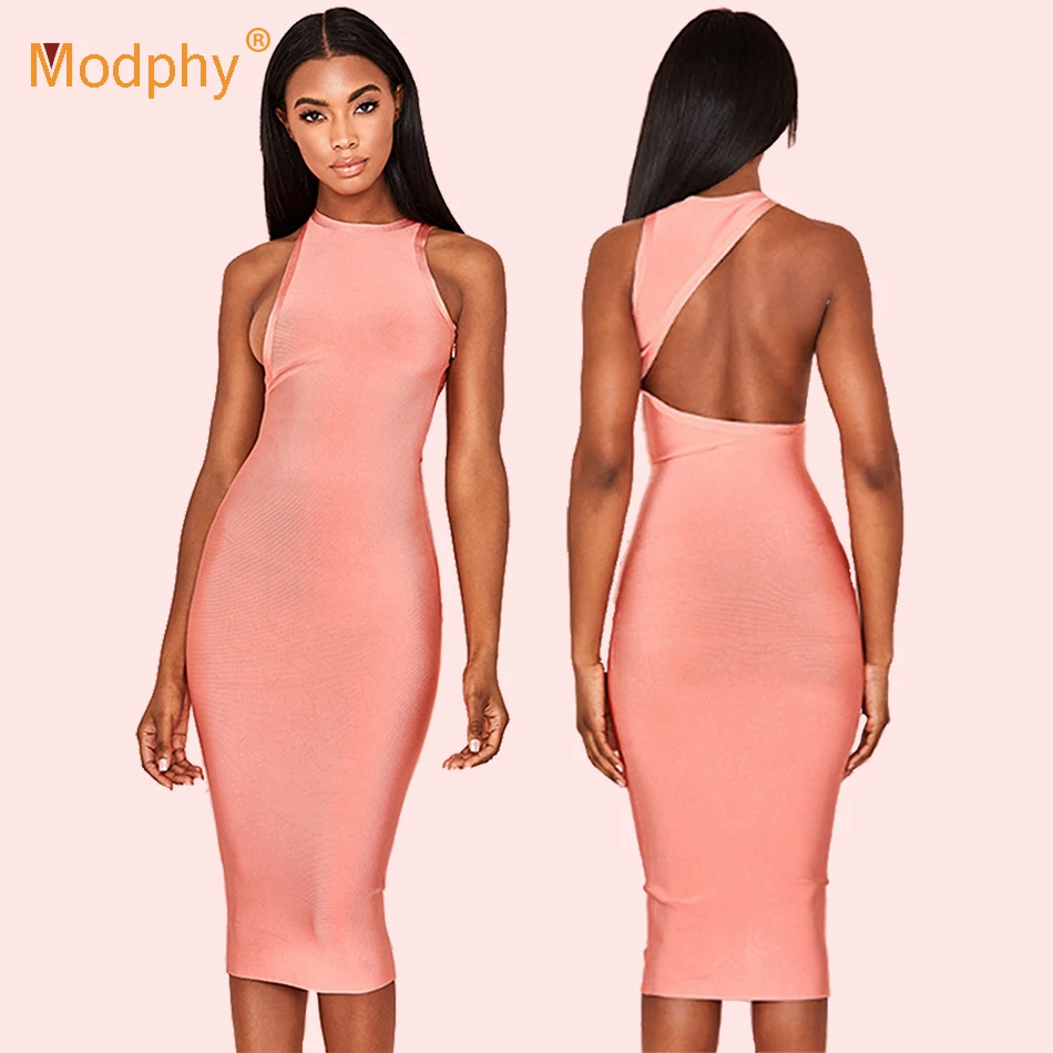 Новинка лета 2019 женское Бандажное платье средней длины сексуальное облегающее