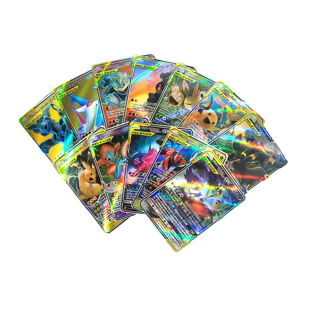 

Pokemon Shining Cards In Spanish TAG GX VMAX Trainer Energy Holographic Playing Cards Game Castellano Espanol Game Battle Cards