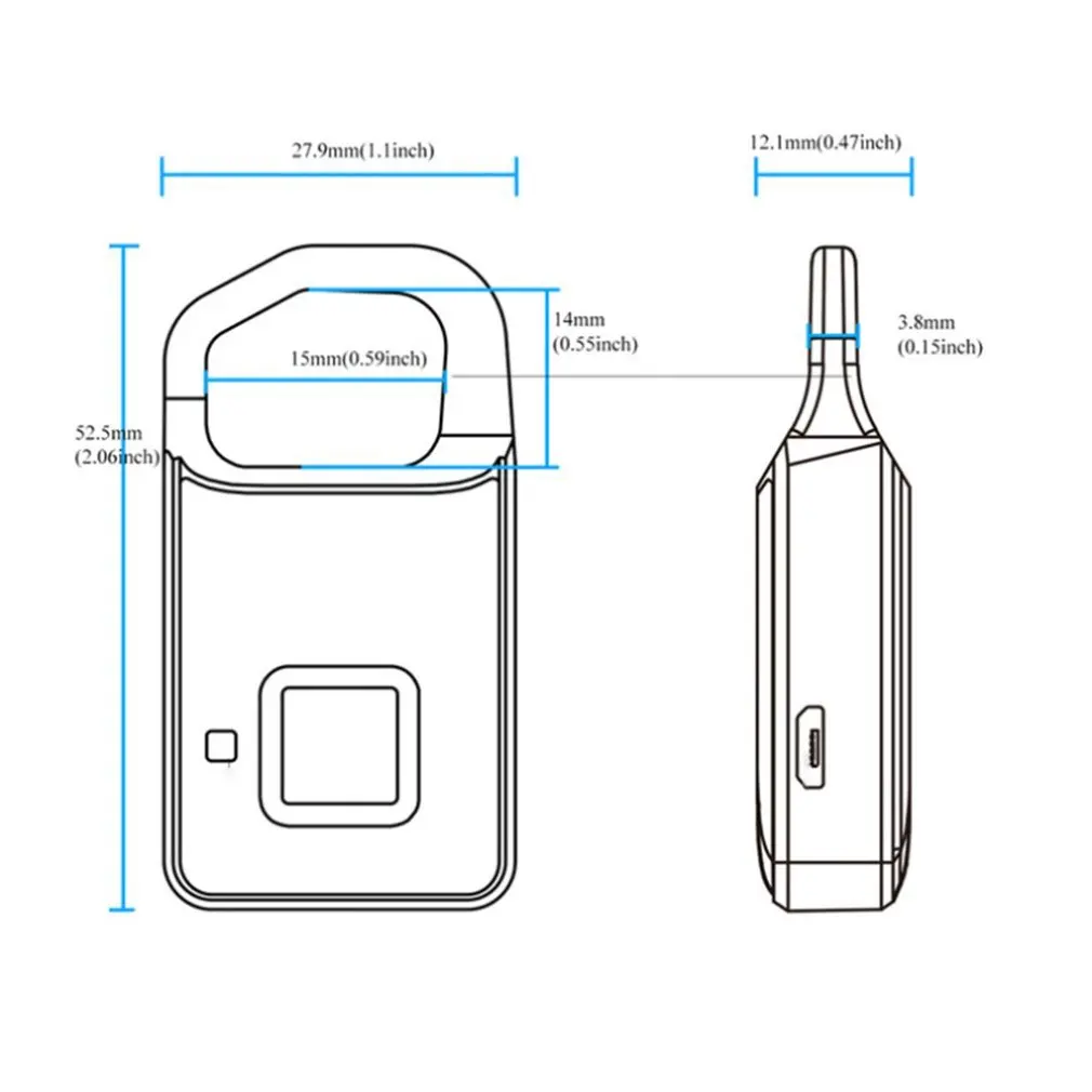 

P40 Pure Fingerprint Unlock Smart Fingerprint Door Lock Safe Padlock USB Charging Waterproof Keyless Anti-theft Lock