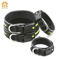 dog collar night reflection pet collar dog accessorie velcro opening can be adjusted in size comfortable to wear nylon material