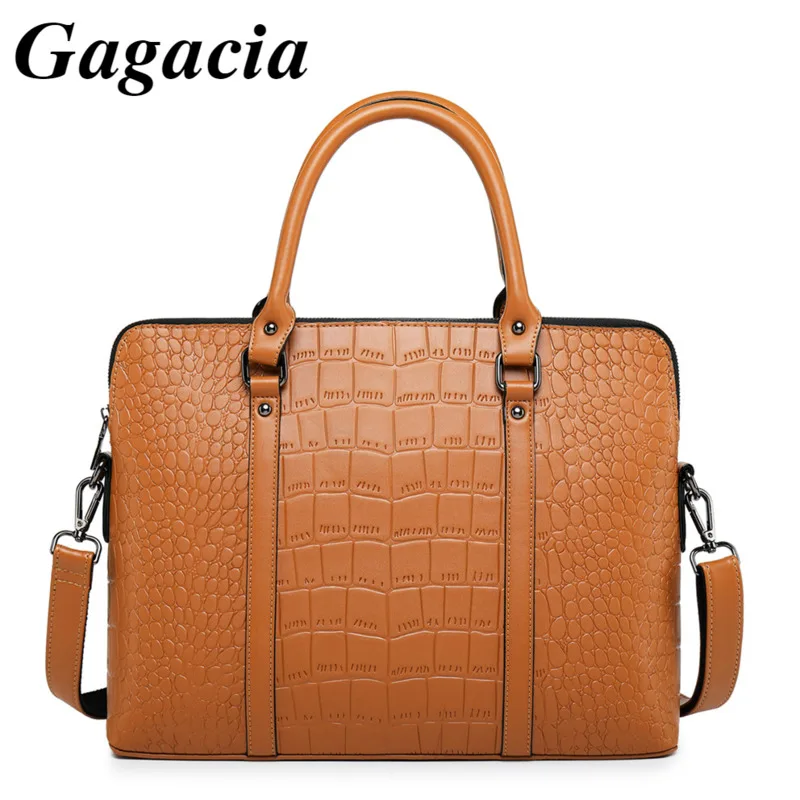 GAGACIA Women's Leather Briefcases Business Handbags For Woman Office Bags Work Shoulder Computer Laptop Bag New 2023 Briefcase