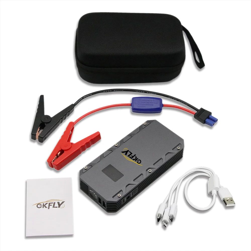 gkfly high power 24000mah car jump starter 12v 2000a portable starting device power bank car battery booster buster for petrol free global shipping