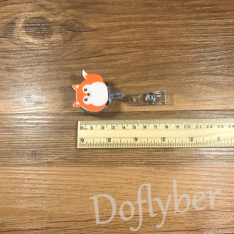 Выдвижной Бейдж с мультяшными животными собаками кошками лисой шнурок для
