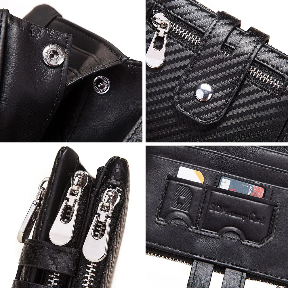 

KAVIS 2021 New Genuine Leather Rfid Wallet Men Coin Purse Male Cuzdan PORTFOLIO Portomonee Small Min Walet Pocket Hasp Fashion