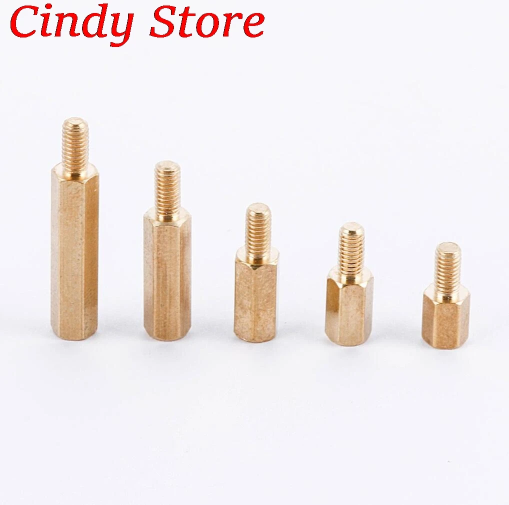10/50pc Solid Brass Copper M2 M2.5 M3 M4 PCB Spacer Hex Standoff Pillar Male-Female Female-Male |