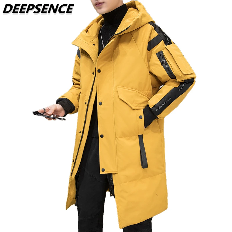 2021 Men's Winter Down Jacket Fashion Thick Warm Male Puffer Coat Mid-Length White Duck Down Casual Hooded Parkas Men Clothing